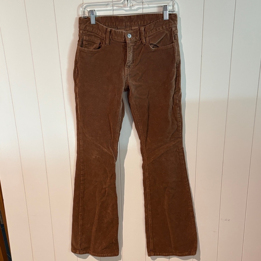 John Galt California corduroy pumpkin spice brown color slight flare leg S